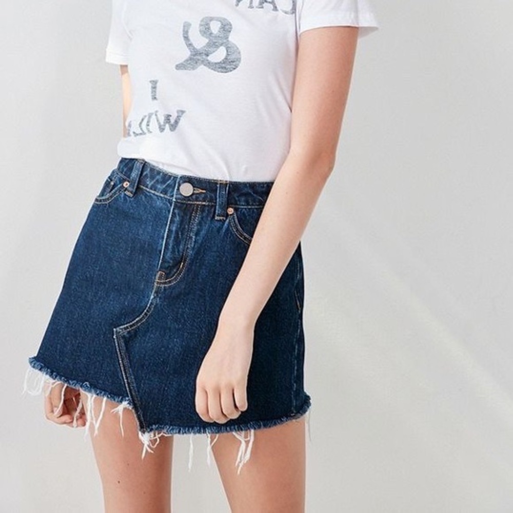 UO Asymmetrical Denim Skirt